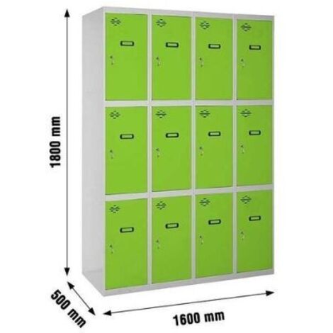 Taquillas metálicas SIMONLOCKER (180x160x50cm) GRIS Y VERDE