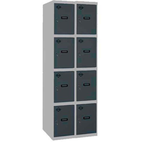 Taquillas metálicas SIMONLOCKER (180x60x50cm) GRIS Y ANTRACITA