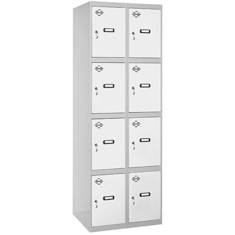 Taquillas metálicas SIMONLOCKER (180x60x50cm) GRIS Y BLANCO