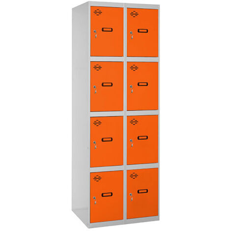 Taquillas metálicas SIMONLOCKER (180x60x50cm) GRIS Y NARANJA