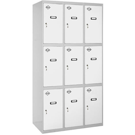 Taquillas metálicas SIMONLOCKER (180x90x50cm) GRIS Y BLANCO