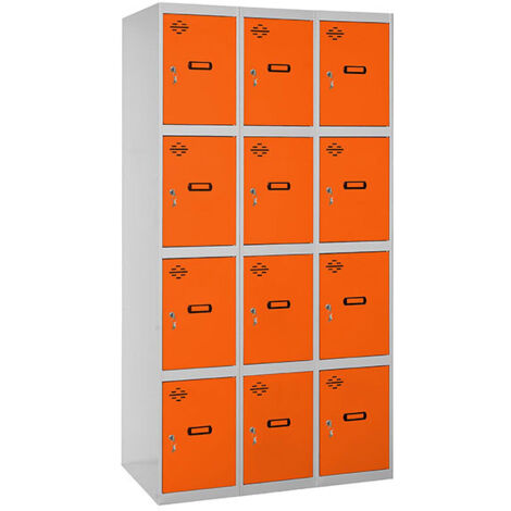 Taquillas metálicas SIMONLOCKER (180x90x50cm) GRIS Y NARANJA