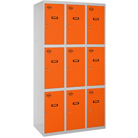 Taquillas metálicas SIMONLOCKER (180x90x50cm) GRIS Y NARANJA