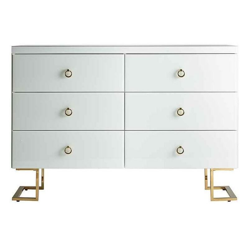

Burkinahomedecor - Taquillon WHITE FUSSION de 6 cajones