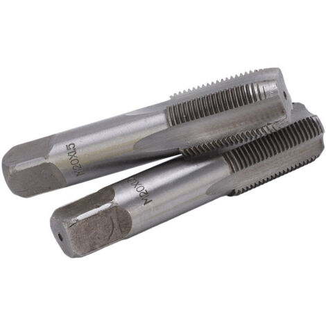 Taraud à main droit en acier rapide HSS – Lot de 2 pièces, filetage métrique M20×1,5 pour vis standard