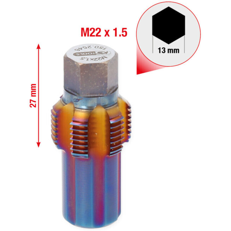 Kstools - Taraud avec boulon de guidage pour capteurs de filtres à particules, M22x1,5