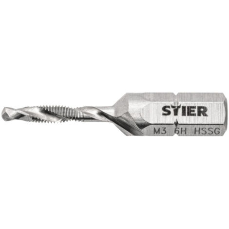 Taraud combiné STIER M3 DIN 3126 HSS-G 1/4"-socket