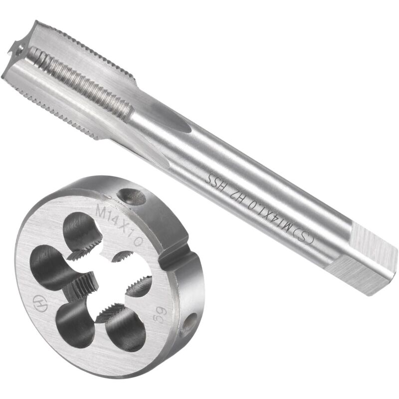 Taraud et Matrice Ensemble, M14 x 1 Filetage, Métrique Haute Vitesse Acier Machine Vis Taraud & Rond Outil Trousse - (pour Filetage Tapotement