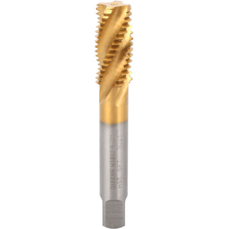 Taraud M18 x 2.5 en Acier Rapide Doré/Argenté pour Machine à Fileter Cobalt