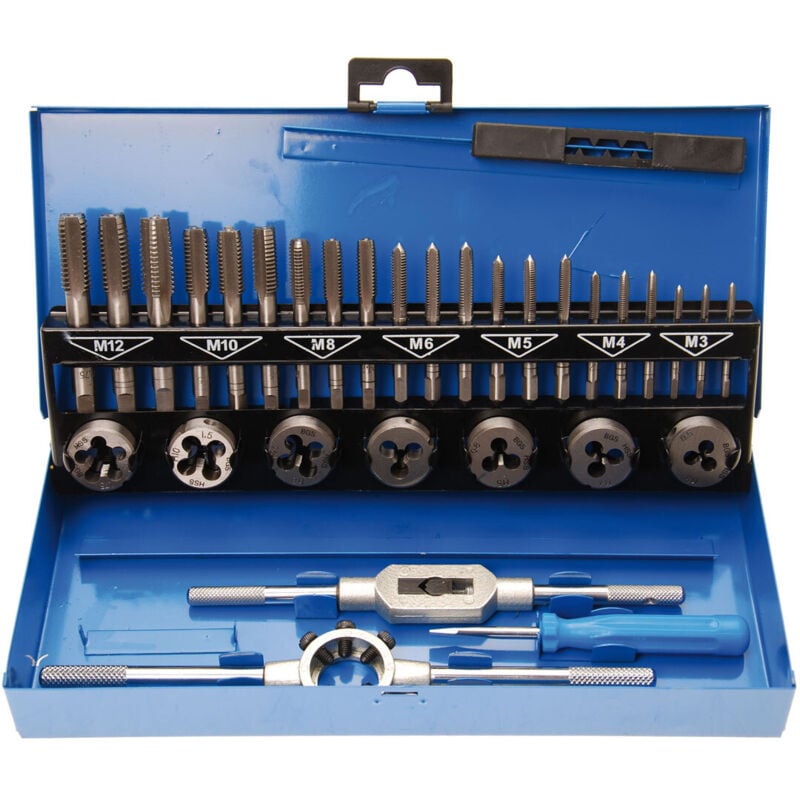 Bgs Technic - Coffret tarauds-filieres 3 à 12 mm acier a outils gcr15