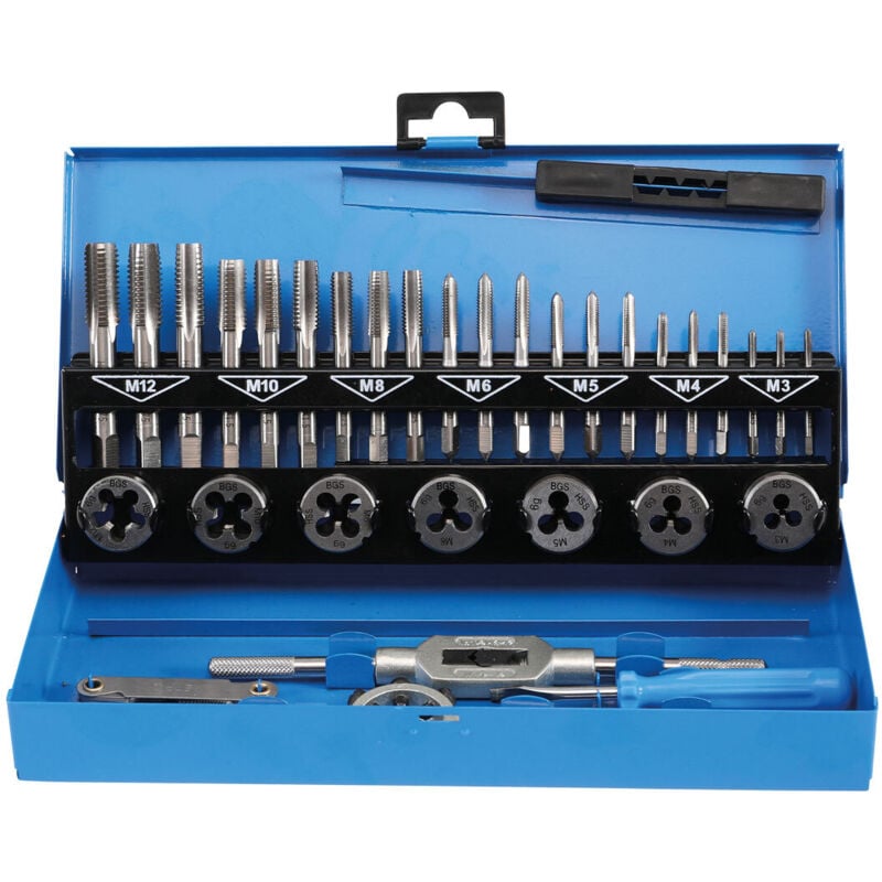 Bgs Technic - Tarauds-filieres 3 à 12 mm en coffret, en acier hss-g