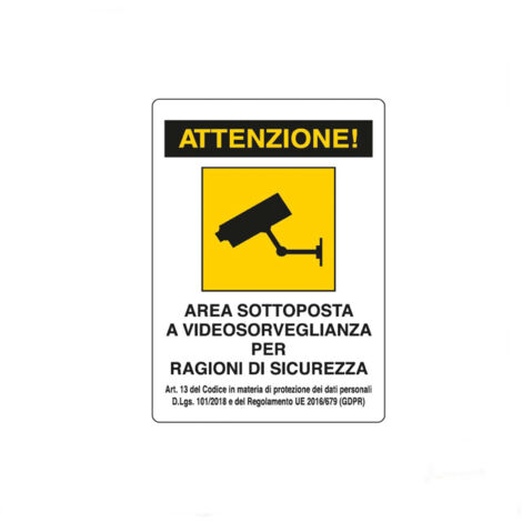 TARGA "AREA SOTTO VIDEOSORVEGL." 180X120 ADES