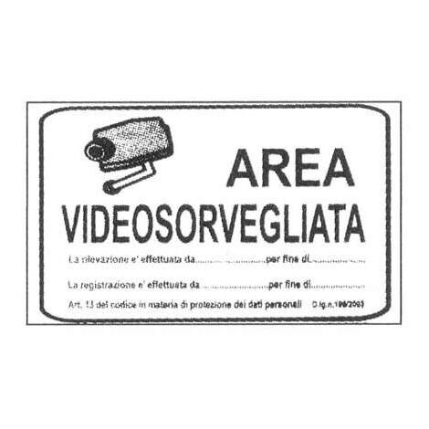 Targa Area Videosorvegliata 20x30 cm Ecofix