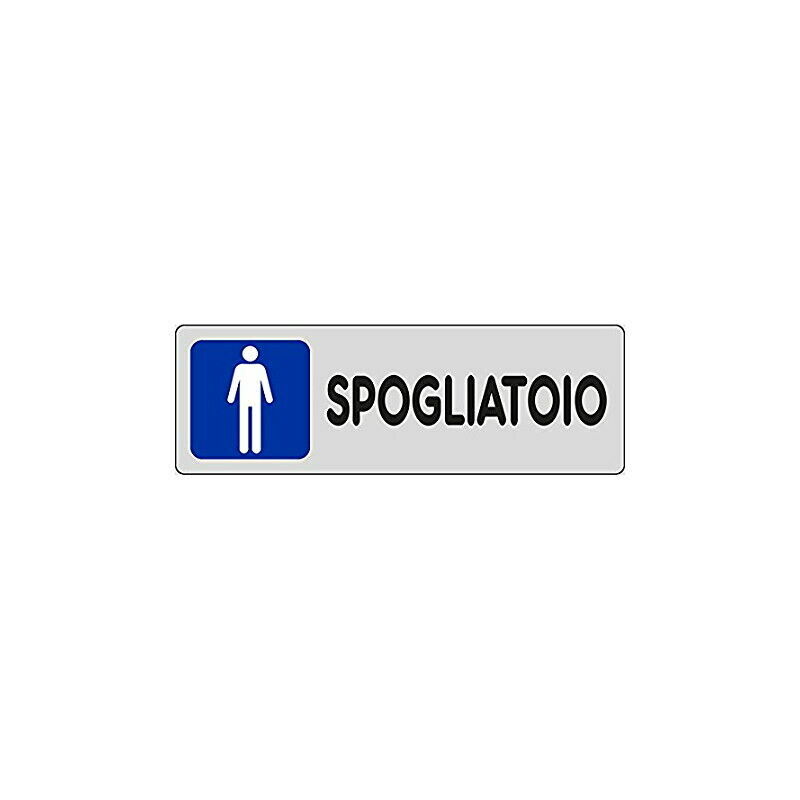 Image of Targa cartello targhetta adesiva 150x50mm spogliatoio uomo 15909720