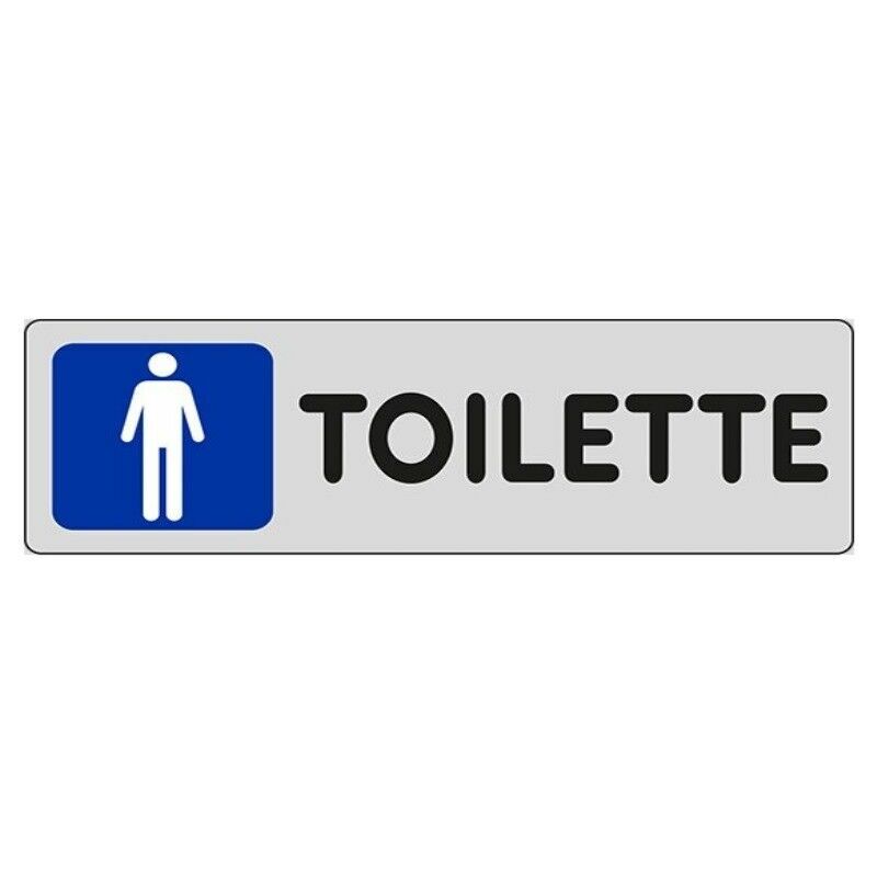 Image of Targa cartello targhetta adesiva toilette uomo 150x50 bagno uomini wc segnaletic