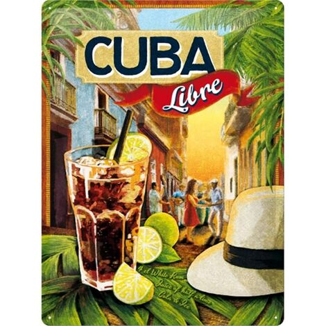 Targa in metalo 30 x 40 cm  Cuba Libre