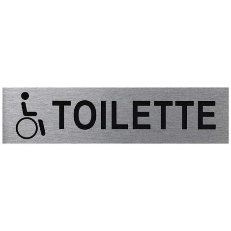 Targa per porta in alluminio " Behinderten Toilette " 160x40mm