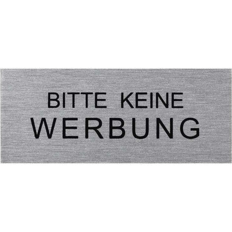 Targa per porta in alluminio bitte keine werbung 60x25mm