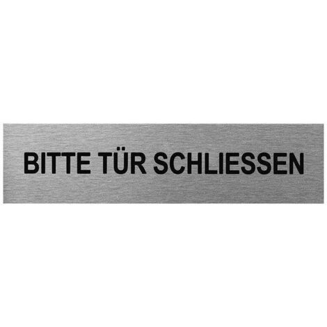 Targa per porta in alluminio " Bitte Tür schliessen " 160x40mm