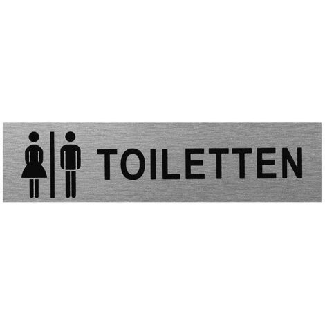 Targa per porta in alluminio " Frau / Mann Toiletten " 160x40mm
