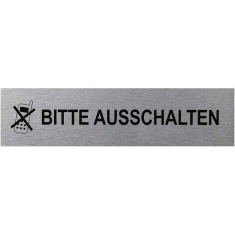 Targa per porta in alluminio handy bitte aus schalten 160x40mm