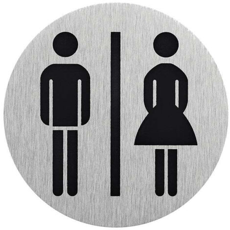 Targa per porta in alluminio "pittogramma signore/gentiluomini" Ø75mm