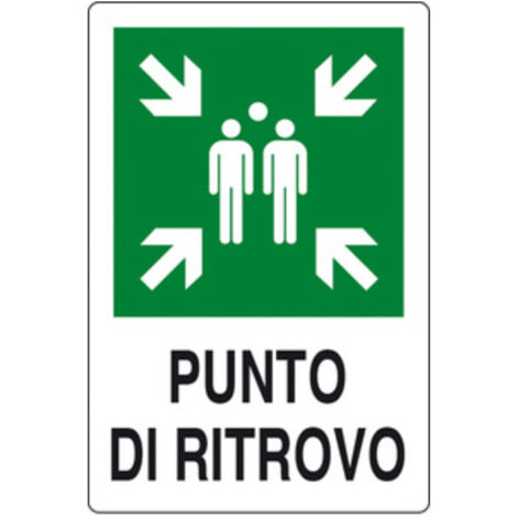 TARGA "PUNTO DI RITROVO "ALLUMINIO 30X20 A NORMA EU