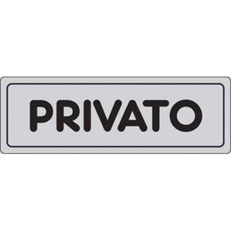 TARGA SEGNALETICA ADESIVA PRIVATO - VINILE CM 15X5- 10 pezzi
