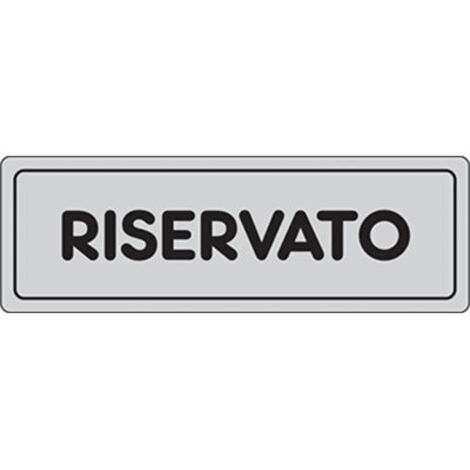 TARGA SEGNALETICA ADESIVA RISERVATO - VINILE CM 15X5- 10 pezzi