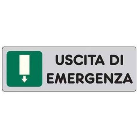 TARGA SEGNALETICA ADESIVA USCITA EMERGENZA