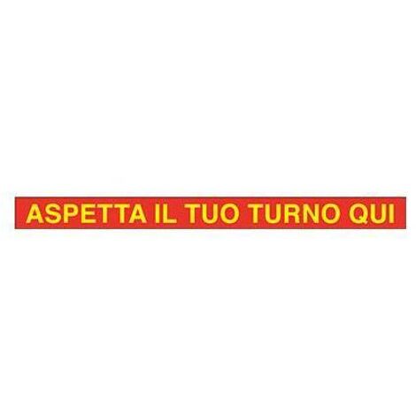 TARGA SEGNALETICA COVID ADESIVA ASPETTA TURNO QUI