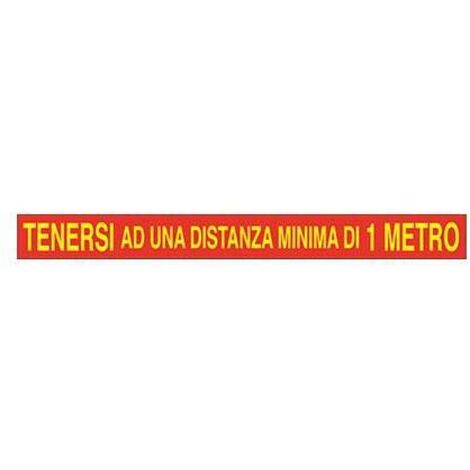 TARGA SEGNALETICA COVID ADESIVA TENERSI A DISTANZA