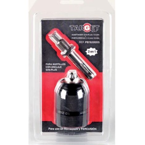 TARGET portabrocas automatico 1/2-20 1,5-13 &43 adaptador sds , Portabrocas automático 1/2-20 1,5-13 mm con adaptador SDS. Para martillos con anclaje SDS-Plus.De la marca T