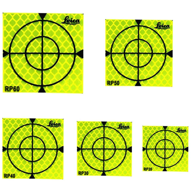 Image of Target riflettenti Fluo rifrangenti adesivi 20/30/40/50/60mm con croce di mira 20 pezzi Misura - 60mm x 60mm