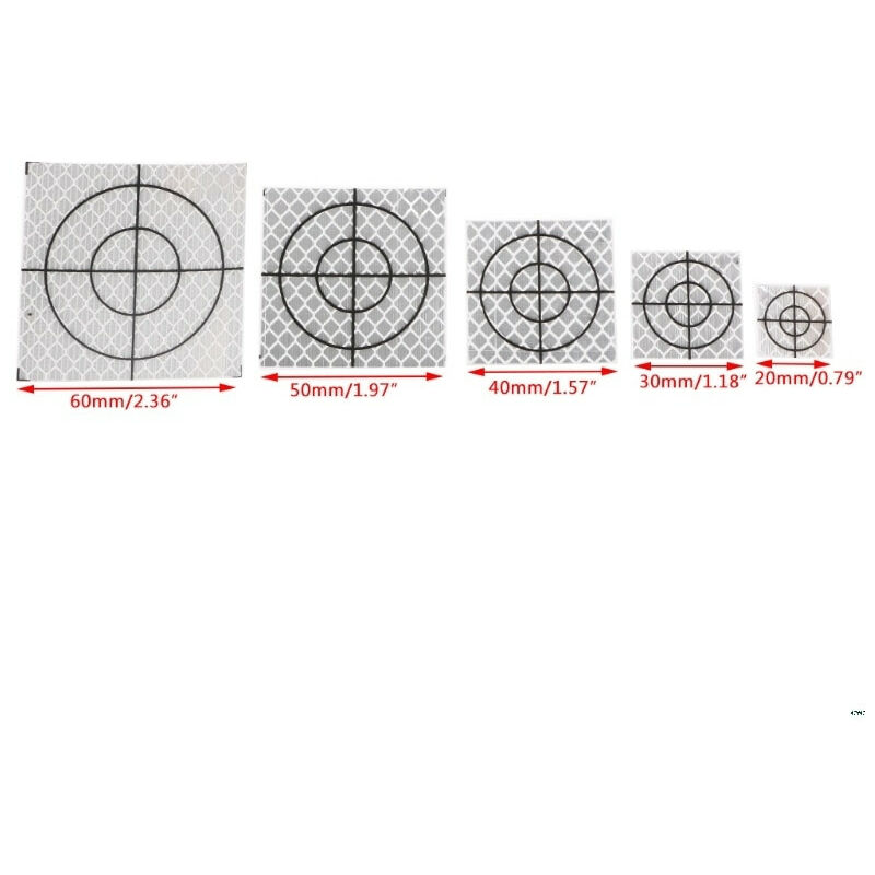 Image of Target riflettenti rifrangenti adesivi 20/30/40/50/60mm con croce di mira 20 pezzi Misura - 30mm x 30mm