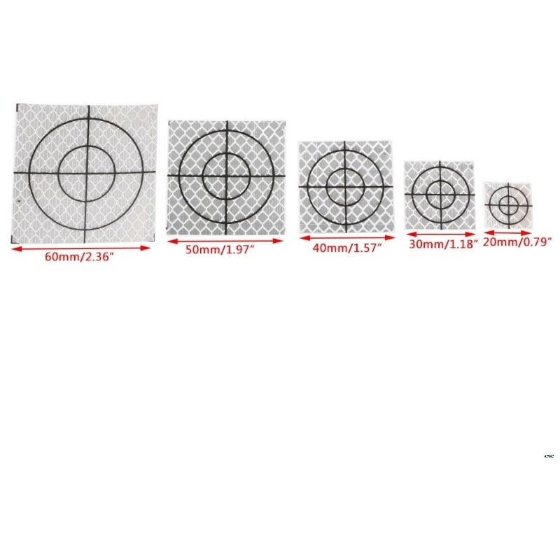 Image of Target riflettenti rifrangenti adesivi 20/30/40/50/60mm con croce di mira 20 pezzi Misura - 40mm x 40mm