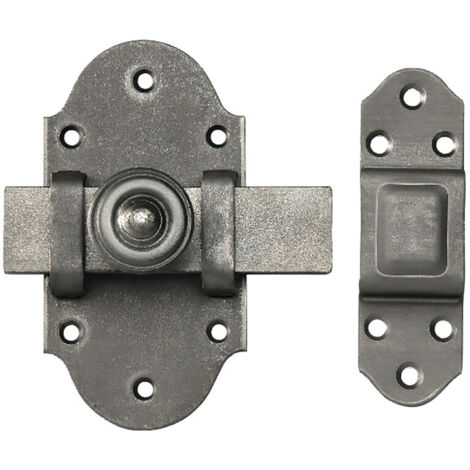 Targette de maître 410/45 en acier brut – Finition brute – Dimensions 99 x 50 mm – Pour portes et volets en bois dur – Mermier