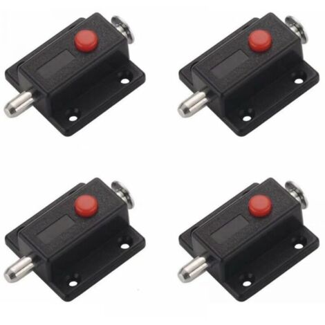Targette lock, automatic spring-loaded safety slide latch for cabinets, interior and exterior door latches for windows, wardrobes, bedrooms, bathrooms - 4 pieces