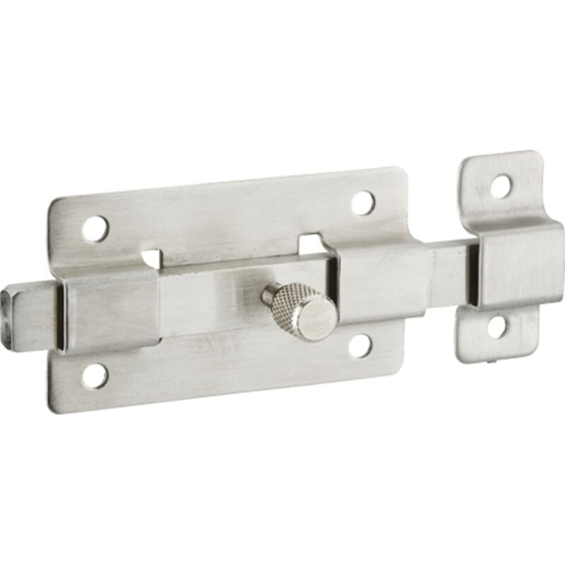 Thirard - Targette Pêne plat 75 x 42 mm avec corps, bouton et gâche - Inox - 013914