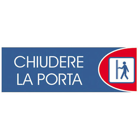 Targhe logofix metal blu 6x18chiud.la porta n.733