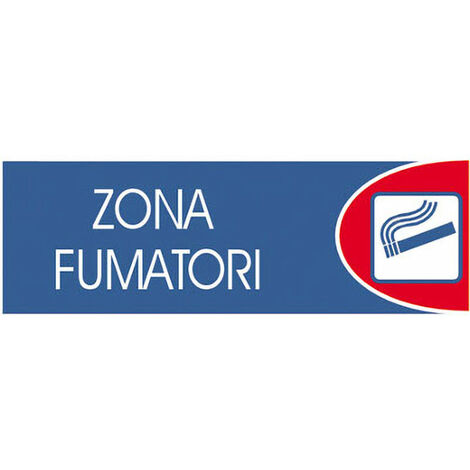 Targhe logofix metal blu 6x18zona fumatori n.753