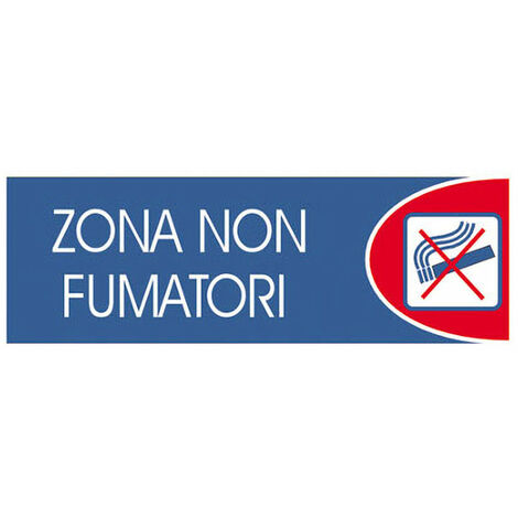 Targhe logofix metal blu 6x18zona non fumat.n.754