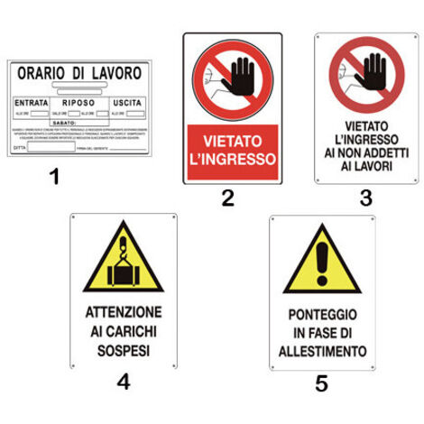 TARGHE SEGNALETICHE 20X30 - Targhe: CARICHI SOSPESI 40x60