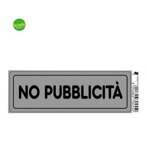 Targhetta adesiva 3M no pubblicita' 15 x 5 x 0,5 cm