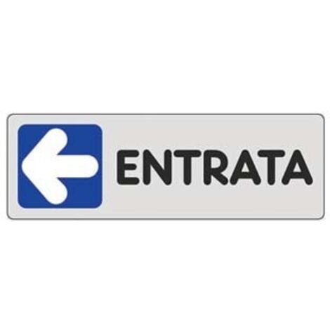 TARGHETTA ADESIVA ENTRATA (FRECCIA A SINISTRA)- - cm.15X5h. - 10 pezzi
