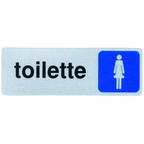 Targhetta adesiva toilette donna - 15x5 cm - segnaletica bagno - 10 pz