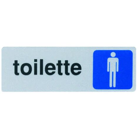 Targhetta adesiva toilette uomo - dimensioni 15x5 cm - 10 pz