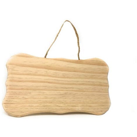 Targhetta in legno 2 pezzi con corda in canapa da appendere targa personalizzabile con decoupage pittura appendino per porta Con punte 25X17X1 cm