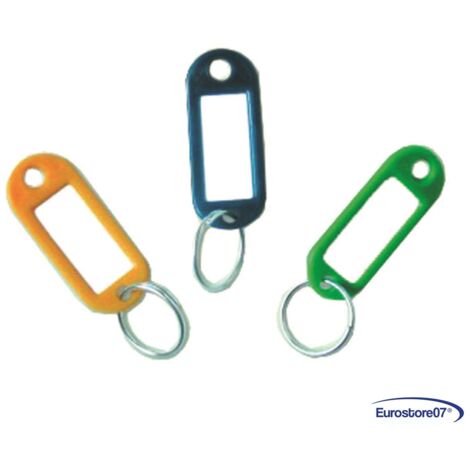 TARGHETTA PORTACARTELLINI CON ANELLO FISSO  in plastica colori assortiti  PZ 200