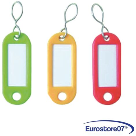 TARGHETTA PORTACARTELLINI CON GANCIO AD ESSE  in plastica colori assortiti PZ 200